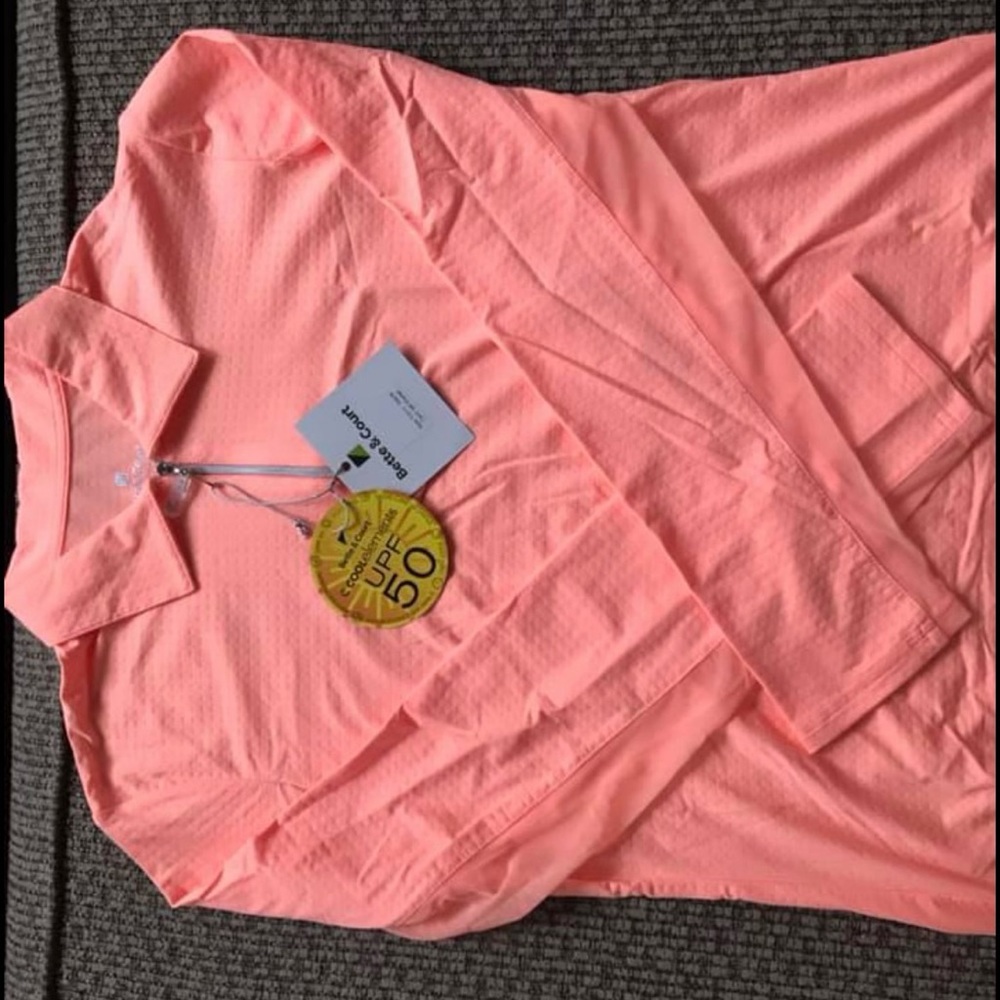 Coral long sleeve golf top size medium with tags
